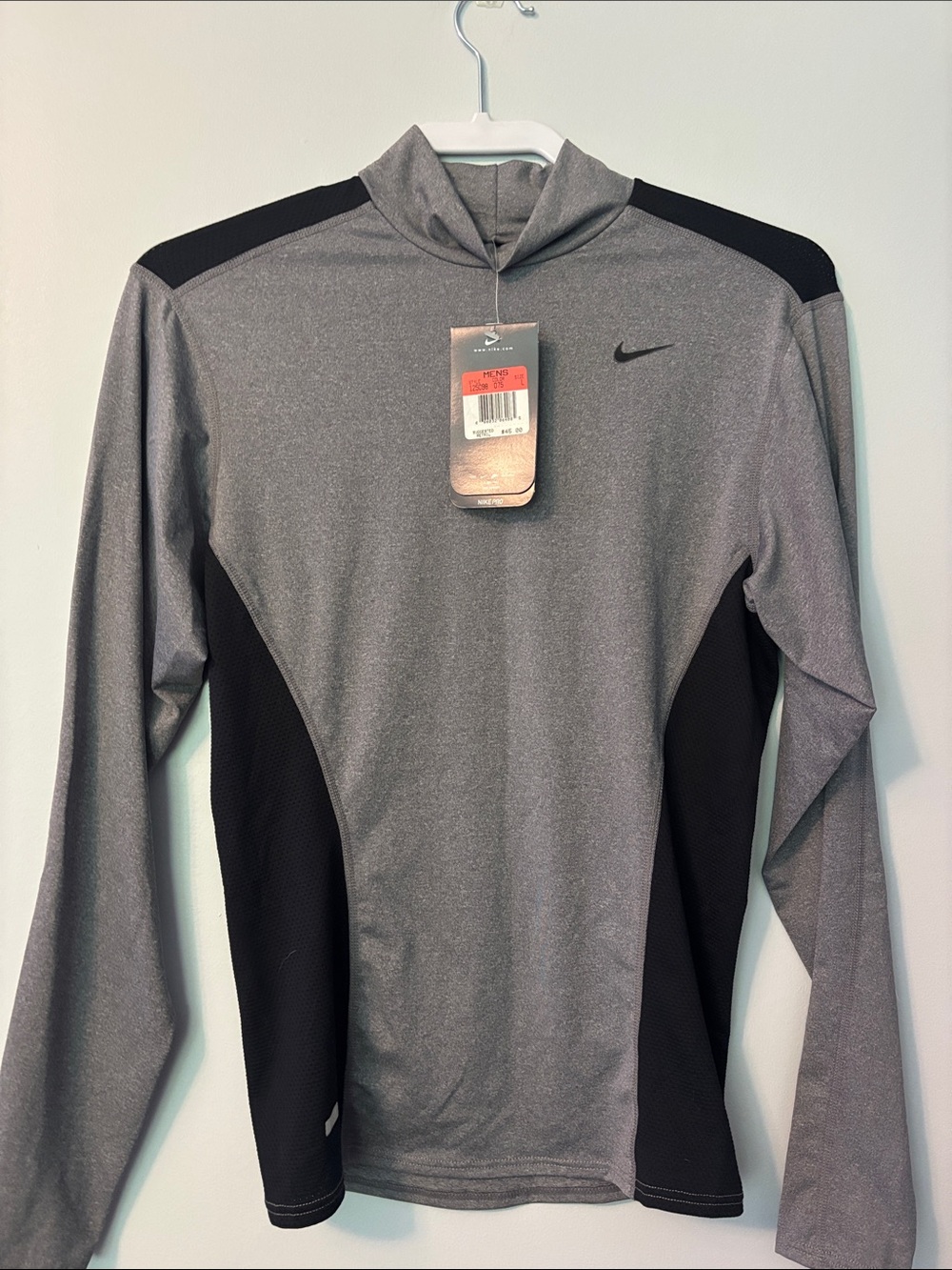 Nike Grey and Black Athletic Long Sleeve Top
